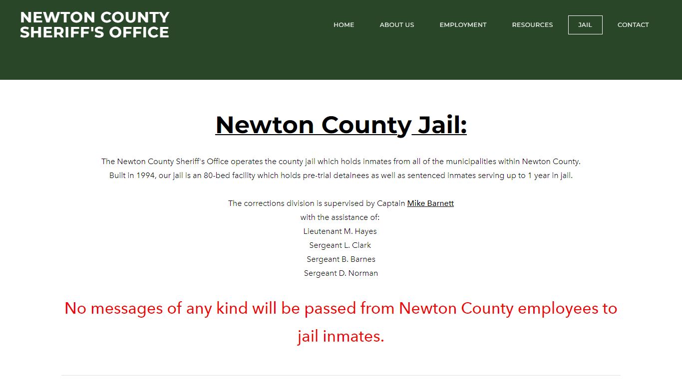NCSO Jail - Newton County Sheriff's Office