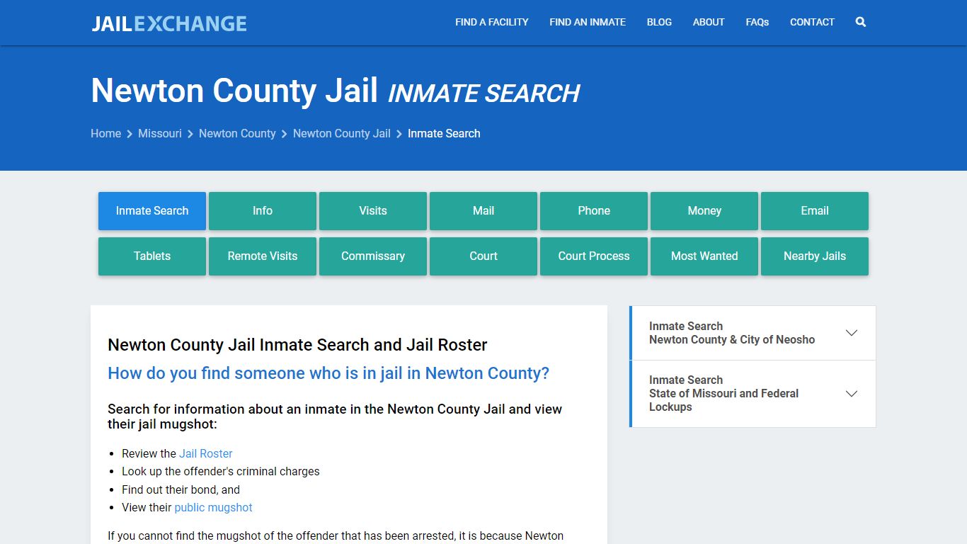 Inmate Search: Roster & Mugshots - Newton County Jail, MO