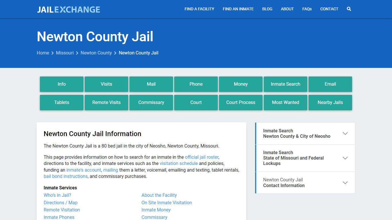 Newton County Jail MO | Booking, Visiting, Calls, Phone
